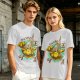 Chocobo Rider with Retro Game Character Graphic T-Shirt