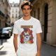 Olive t-shirt with cartoon dog and 'God has allowed me to live another day' print