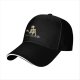 Black Baseball Cap With Skeleton Holding Mug Water Ripple Art