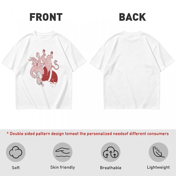 Olive T-Shirt With Krampus And Santa Graphic Print