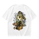 Olive Green T-Shirt With Mystical Cat Silhouette Graphic Print