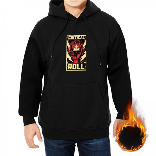 Critical Roll Dice Graphic Black Hoodie For Tabletop RPG Fans