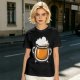 Olive Green T-Shirt With Stylized Beer Mug Graphic Print