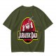 Olive T-Shirt with Jurassic Dad Dinosaur Graphic Print
