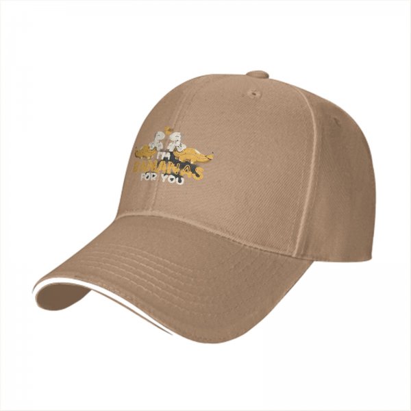 Black baseball cap with I'm Bananas For You dinosaur graphic