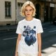 Olive T-Shirt With Cute Wizard Dragon On Starry Heart Print