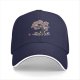 Black baseball cap with cherry blossom tree and skulls graphic
