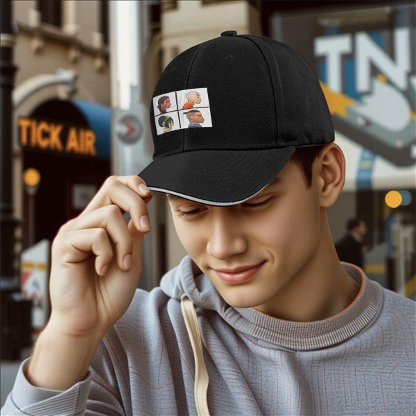Black baseball cap with Avatar: The Last Airbender character profile prints