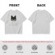 Olive Green T-Shirt With Black Cat Head Graphic Print