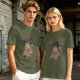 Olive Graphic T-Shirt With Bloody Burger Monster Print