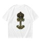 Olive Graphic T-Shirt With Anchor And Animal Head Emblem Print