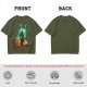 Olive T-shirt with Samurai Warrior and Helmet Art Print
