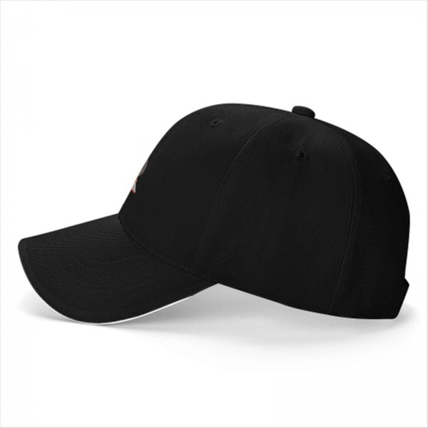 Black baseball cap with a cozy cat pizza snack and game design