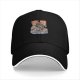 Black baseball cap with ocean wave and rocky graphic print
