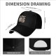 Black baseball cap with punk rock cat graphic design