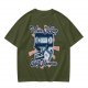 Olive Retro T-Shirt With Vintage Media Print 'Where I Keep My Memories'