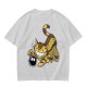Olive T-shirt with Catbus and Soot Sprite Anime Print
