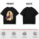 Olive t-shirt with witch flying on broom against full moon