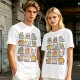 Olive green t-shirt with cute mythical monster cat graphic prints