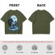 Olive T-Shirt With Dragon Rider Moonlit Fantasy Art Print