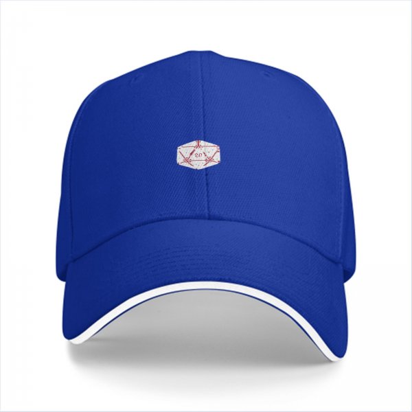 Black Baseball Cap With Small D20 Dice Graphic On Front