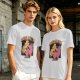 Olive green graphic t-shirt with dog data system print