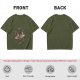 Olive T-Shirt With Saturn Cat And Kittens Space Print