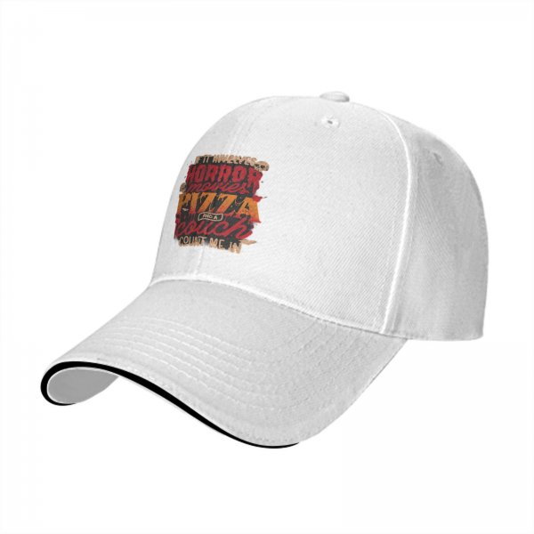 Horror Movies Pizza Couch Count Me In Baseball Cap