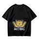 Olive T-Shirt with Happy Raised Paw Cat and 'NOTHING' Print