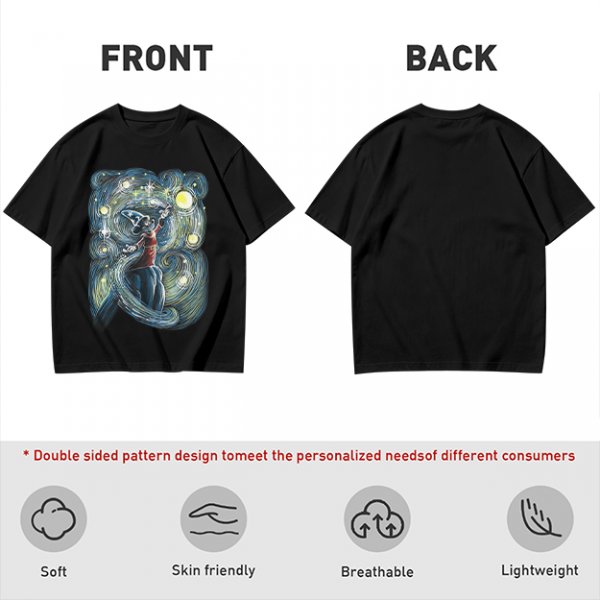 Olive T-Shirt With Sorcerer Mickey Starry Night Artwork