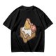 Olive T-Shirt With Cute Lazy Egg On Toast And Bacon Print