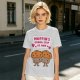 Olive t-shirt with cute muffin graphic and playful text design