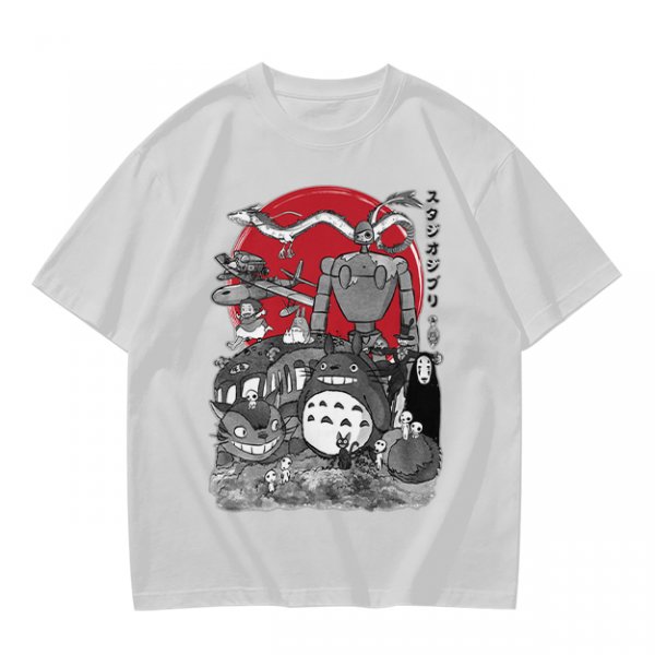Studio Ghibli Characters Graphic Olive T-Shirt
