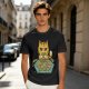 Grumpy Orange Cat Playing Settlers of Catan Board Game T-Shirt