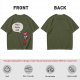 Olive green t-shirt with funny 'I'm a little chili' cartoon chili print