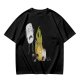 Olive T-Shirt With Cartoon Marshmallow and Burning Character Print