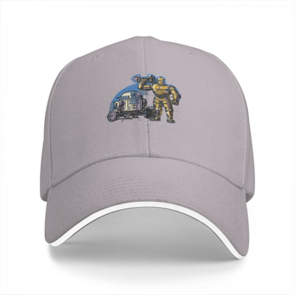 Black Baseball Cap with Star Wars R2-D2 and C-3PO Graphic