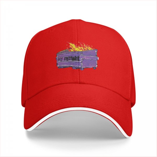 Black baseball cap with burning dumpster my future graphic