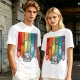 Dungeons and Dragons Polyhedral Dice Rainbow Graphic T-Shirt