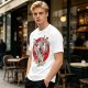 Olive T-shirt with Ghostbusters parody female character graphic print