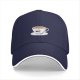 Black Baseball Cap with Teacup and Saucer Graphic Print