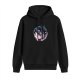Black Hoodie With Yin Yang Dragon Floral Graphic Print