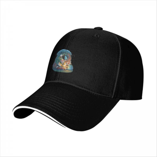 Black Baseball Cap with Whimsical Fantasy Character Art Print