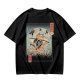 Samurai Cat Fighting Ninjas Ukiyo-e Style Graphic T-Shirt