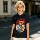 Olive T-Shirt with Retro Anime Lion Character Graphic