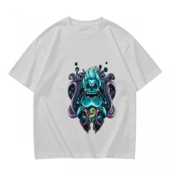 Olive T-Shirt With Octopus Skull Graphic Print