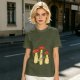 Olive T-Shirt with Singing Mushroom Band Graphic