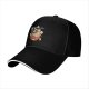 Black Baseball Cap With Halloween Pumpkin Ramen Ghost Graphic