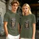 Olive T-Shirt With 'I've Done Horrible Things For Money' Cat Work Print