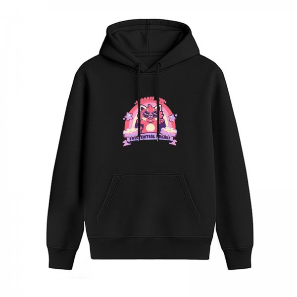 Black Hoodie With Red Panda Existential Ready Graphic
